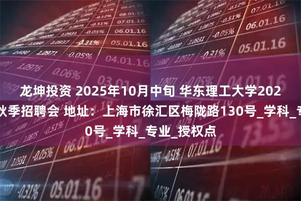 龙坤投资 2025年10月中旬 华东理工大学2026届毕业生秋季招聘会 地址：上海市徐汇区梅陇路130号_学科_专业_授权点